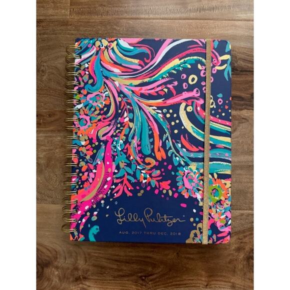 Lilly Pulitzer BEACH LOOT Jumbo Agenda Aug 2017-Dec 2018 Stickers Journal - NEW - Picture 1 of 13